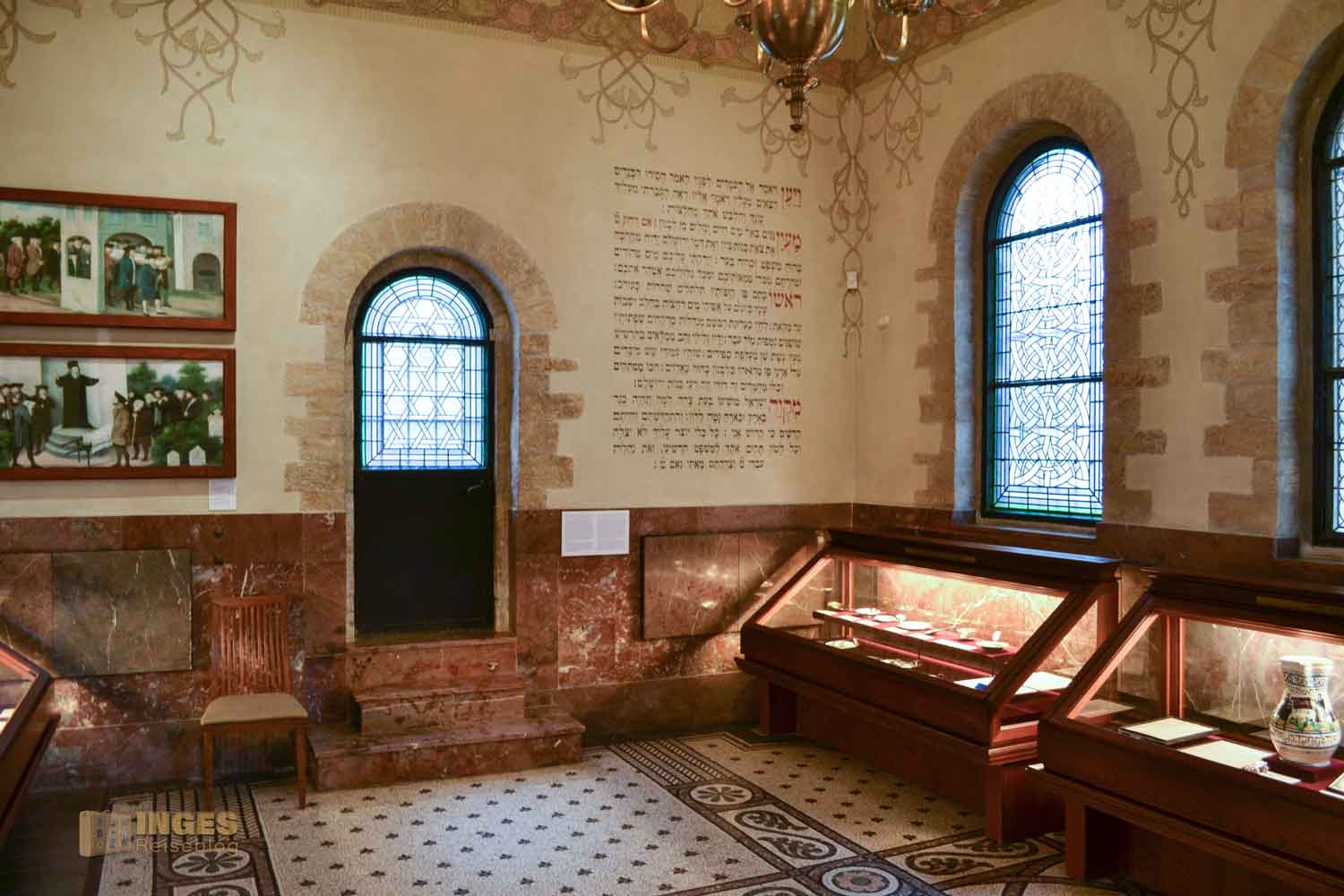 Die Jüdische Zeremonienhalle im Jüdischen Viertel in Prag
