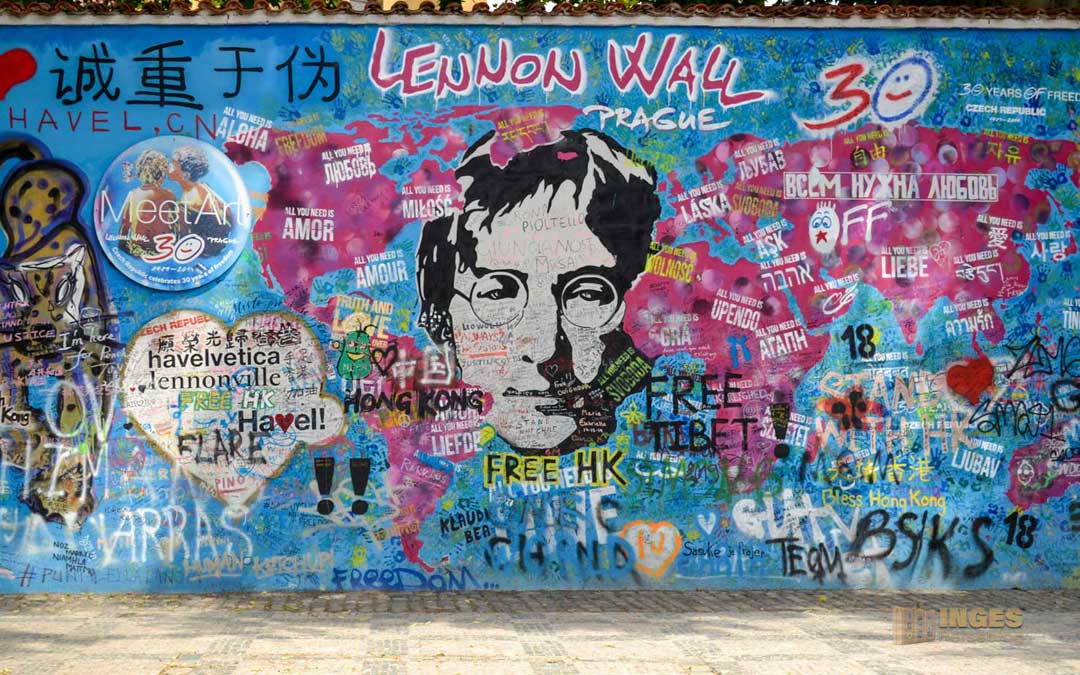 John Lennon Mauer auf der Prager Kleinseite