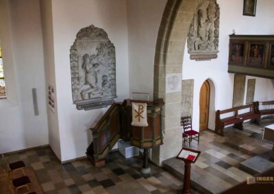 Kanzel und Epithaph von Johann Wolfgang v. Woellwarth Kirche Essingen 2664