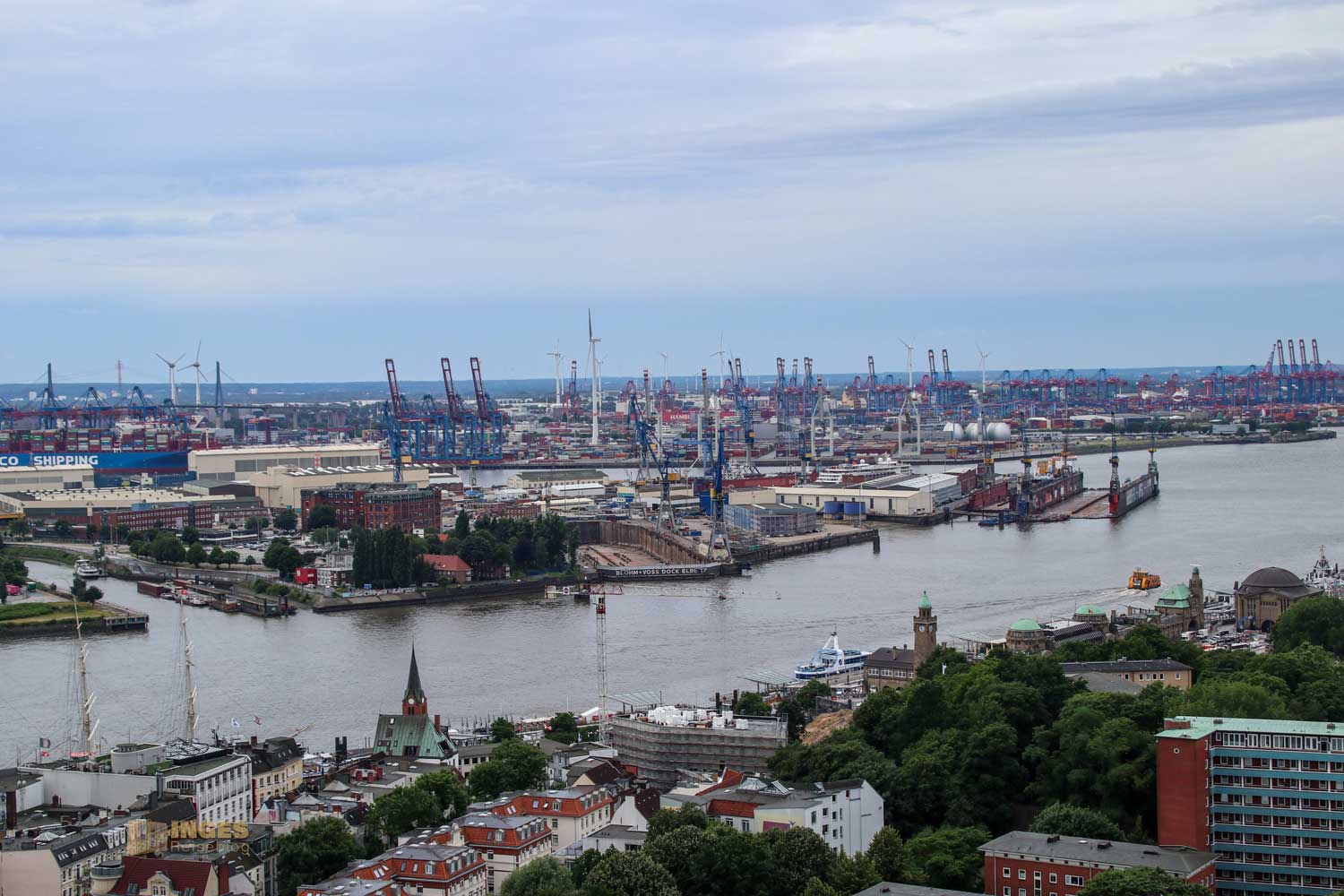 Blick vom Michel auf die Hafencity Hamburg 8632